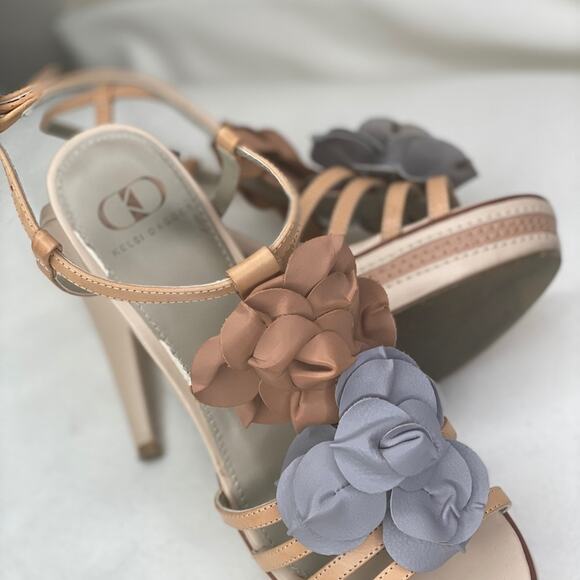 Kelsi Dagger  Hania strappy platform heels with flower embellishment sz 8.5 - Picture 11 of 12